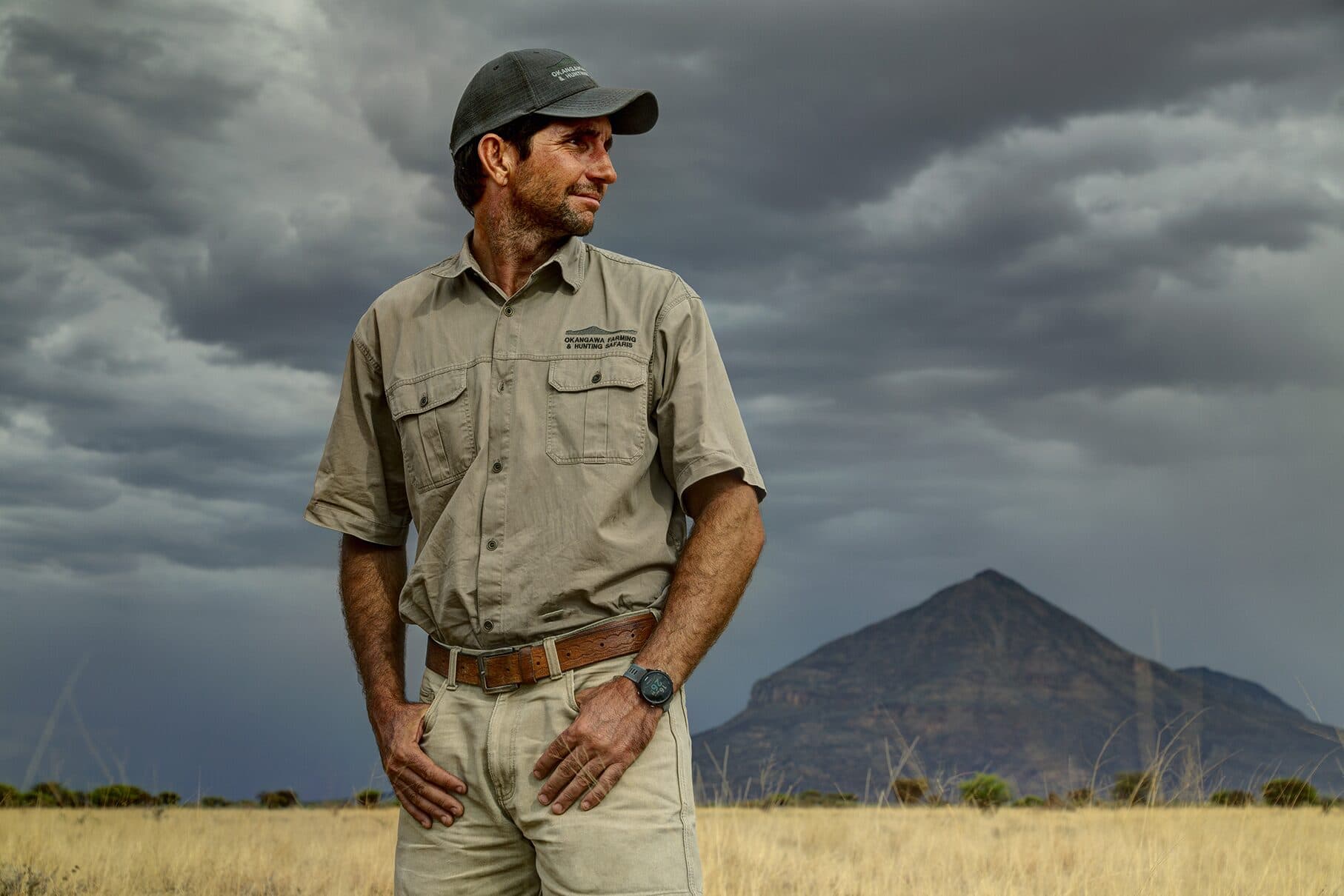 Andrew Campbell with the Omatako Mountains behind him